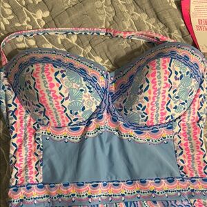 Lilly Pulitzer Pink and Blue Bikini Top